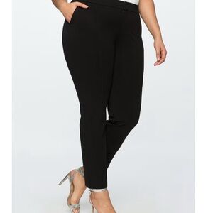 Eloquii Black Cropped Pants Straight Leg Ankle Length
